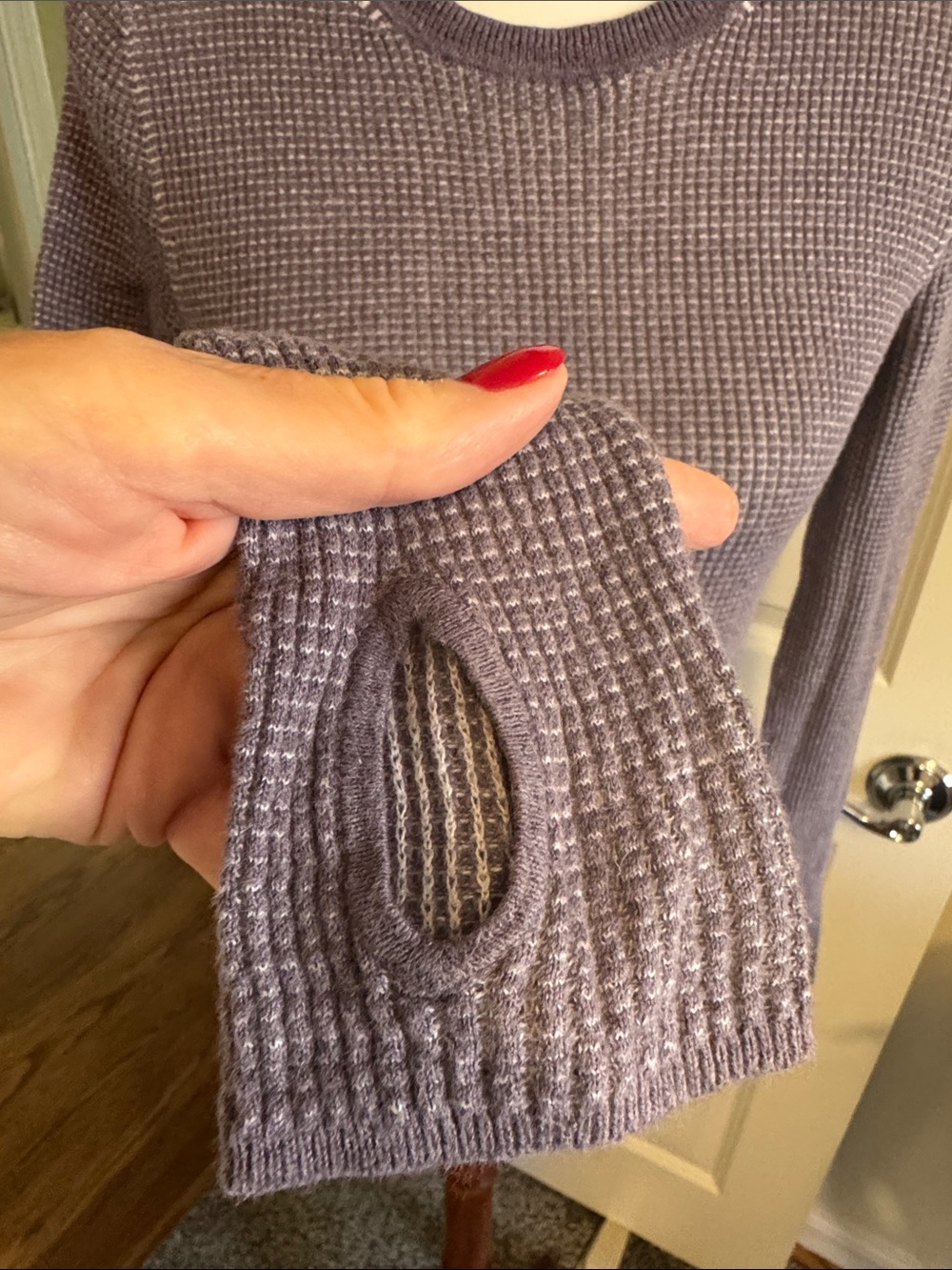 Margaret O'Leary Lavender Waffle Knit Long-Sleeve Top - Picture 3 of 5